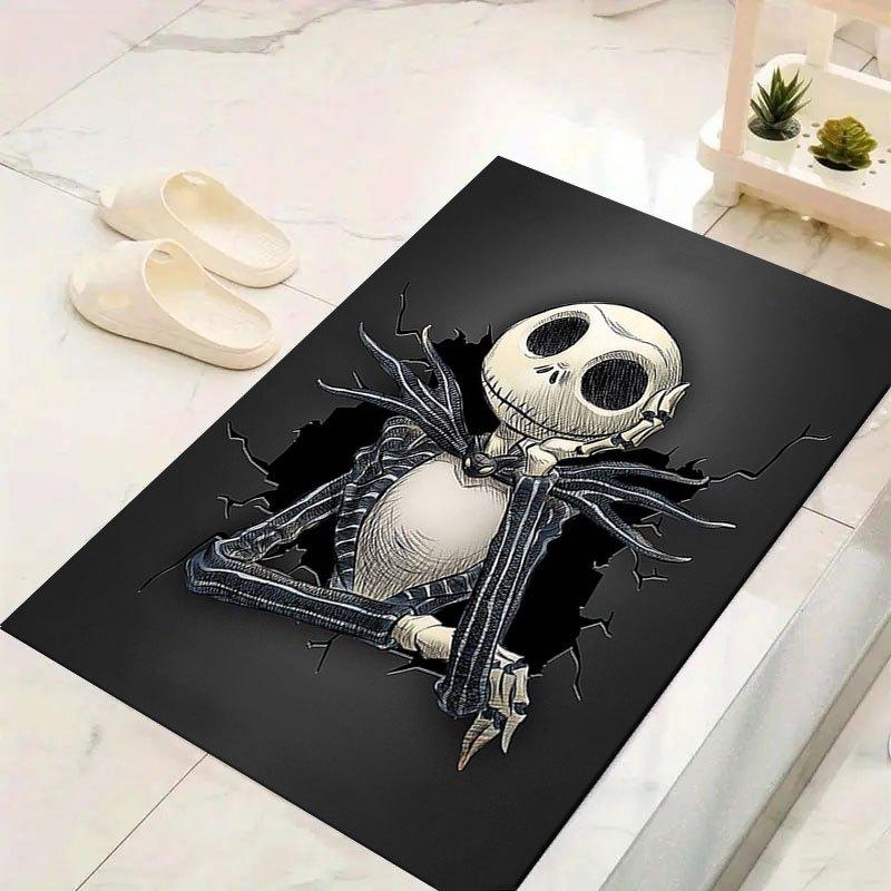 

1pc Disney Jack Skellington Pattern Carpet Area Rug Non-slip Carpet Hand Washable Floor Mat Suitable For Living Room Bedroom Home Decor 60cm by 90cm