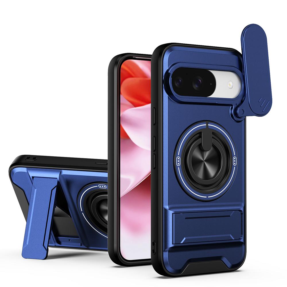 KEYSION Magnetic Phone Case for Google Pixel 9 10 Pro XL 10 9 Pro Slide Camera Protection Upright Stand 360°Ring Shockproof Cover