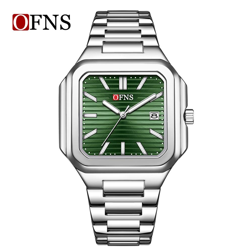 Ofns Brand 1650 Casual Fashionable Men's Quartz Watch Military Sports Waterproof Automatic Date Luxury Full Stainless Steel