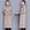 WTEMPO Women's Autumn Winter Zipper Long Large Size Cotton Warm Hooded Coats Thickened Casual Versatile Jackets with Pockets Streetwear Workwear