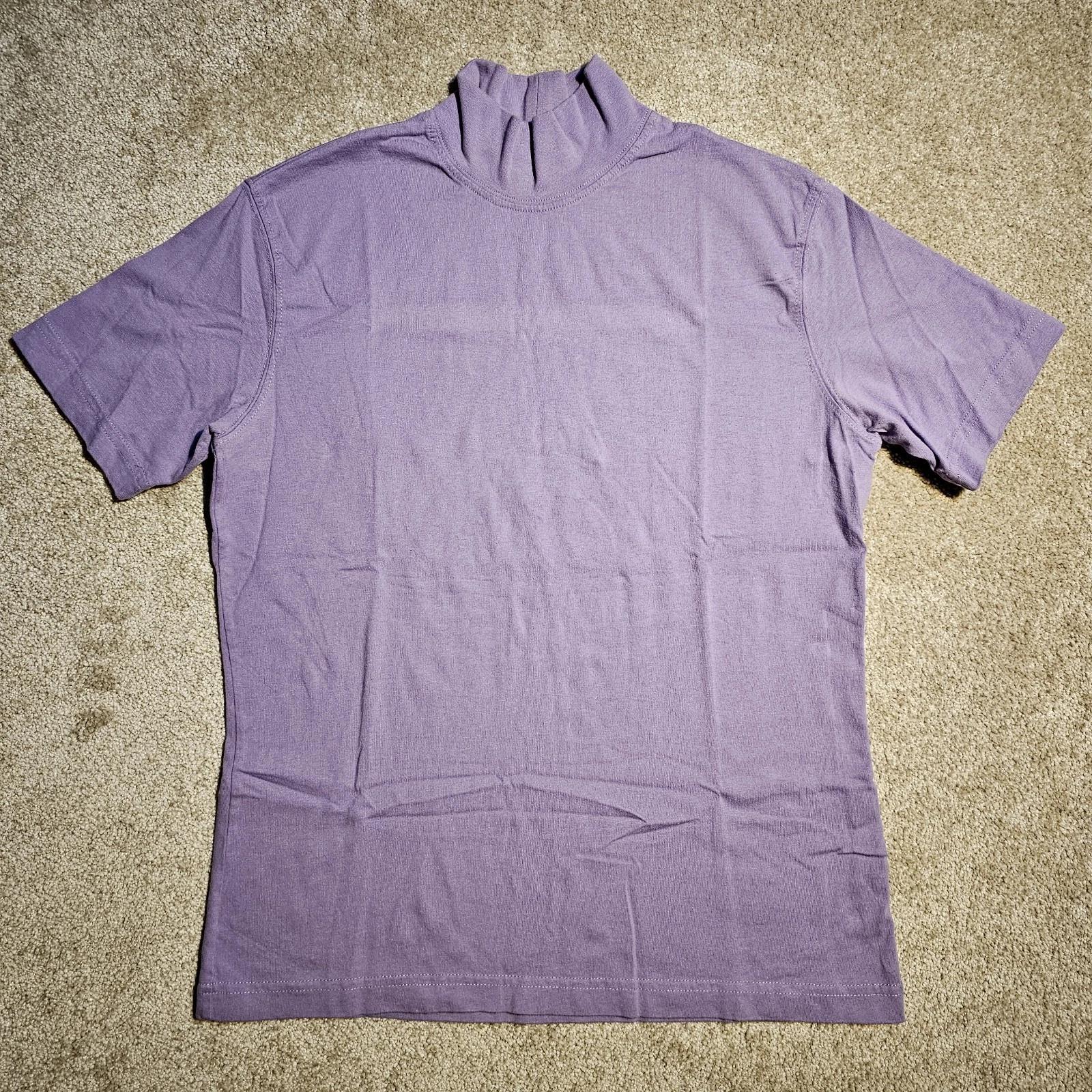 

Vtg 90s Lavender Purple SJB Mock Neck T-shirt Mens M Faded Punk Emo Club Pastel 2XL