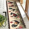 1 Pezzo Tappeto Runner Colorato con Galli e Fiori Antiscivolo Lavabile per Ingresso, Soggiorno, Camera da Letto e Patio