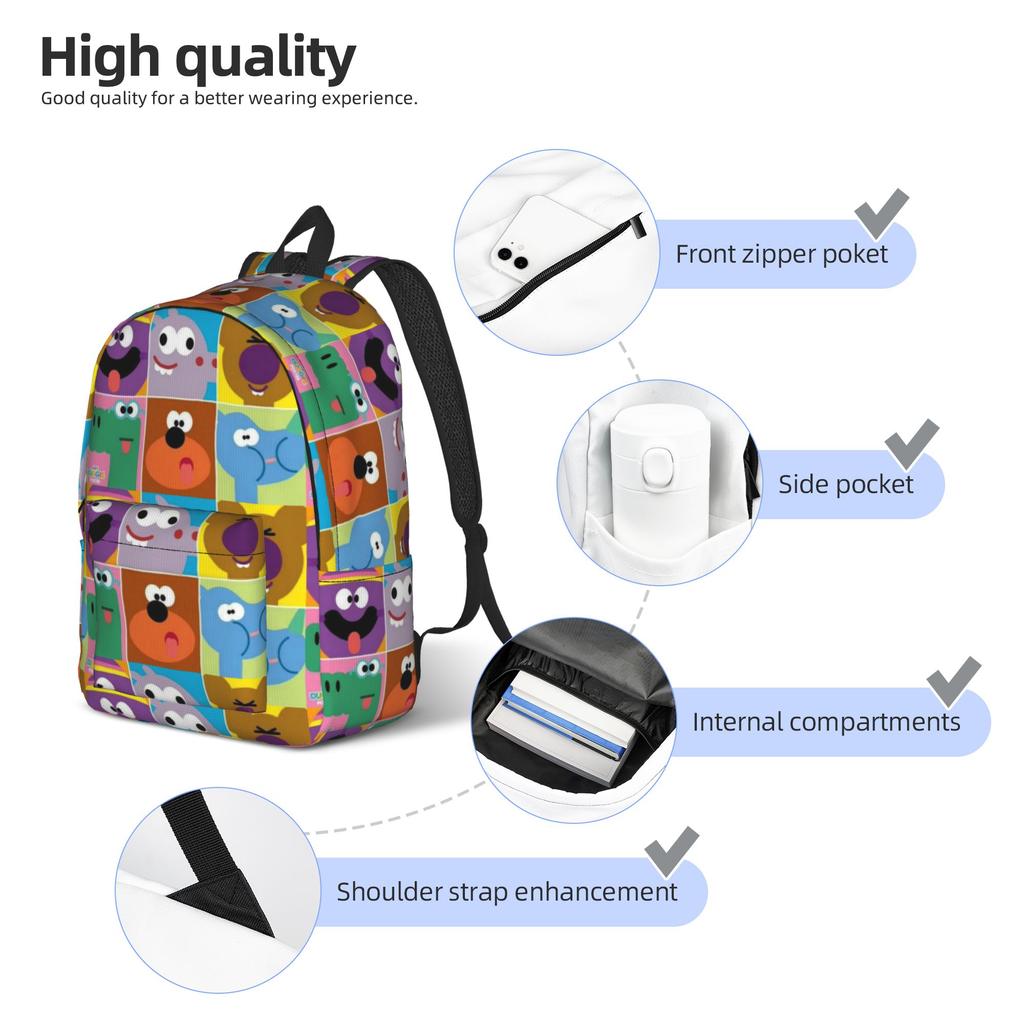 Duggees Cartoon Backpack for Men Women Casual High School Work Daypack College Canvas Bags Gift