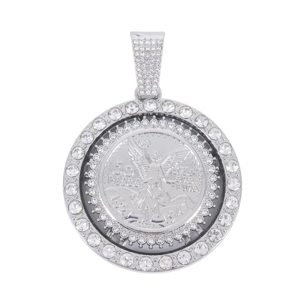 

Мужское хип-хоп ожерелье с кулоном-медалью, украшенное льдом, с вращающейся округлостью, 13-миллиметровой кубинской цепью, модное очаровательное украшение