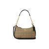 Teri 24 klassisch presbyop Reißverschluss Canvas mit Leder und Leder Handtasche Umhängetasche mittlere Größe Damen Khaki und Schwarz