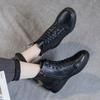 British style short boots Martin boots autumn and winter new thick-soled retro flat-bottomed velvet round head trendy cool short boots