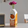 Orange Juice Vase Vintage Juice Box Vase Cute Flower Vases Decor Cute Vase Multipurpose Decorative