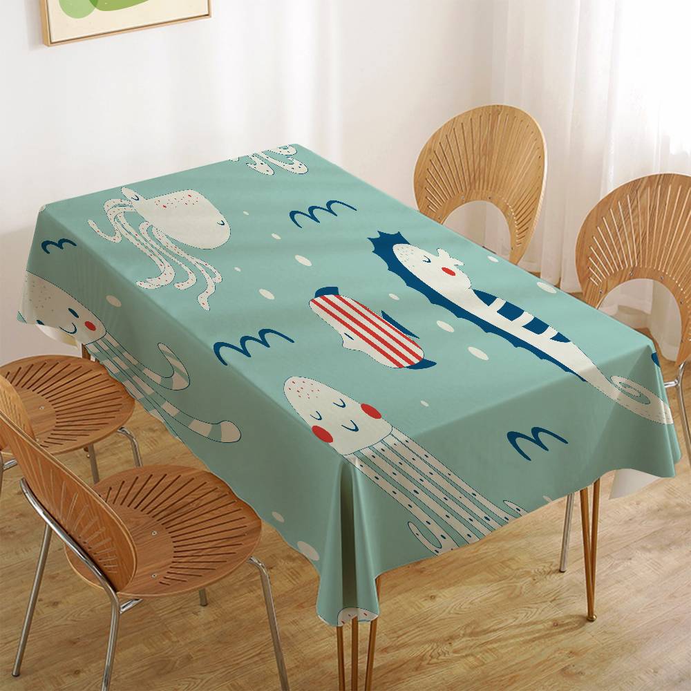 Tischdecke mit Meeresmotiv - Für Abendessen zu Hause/Hochzeiten/Bankette/Partys im Freien, Hoteldekoration