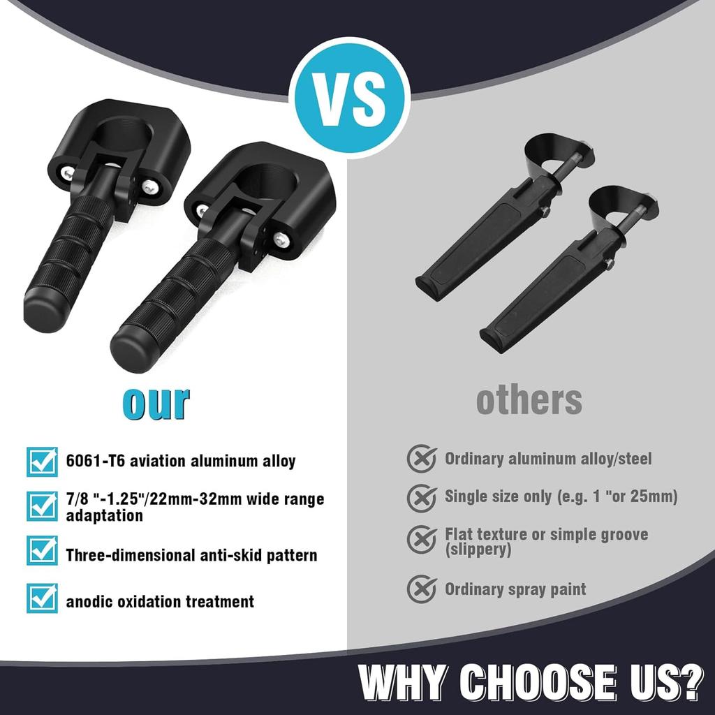 Motorcycle Highway Foot Pegs Adventure Footpegs 7/8"-1.25" Crash Bar Rest Pedal CNC Universal For KLR 650 DR650 XR650L TW200 CRF300L 390/790/890/1290