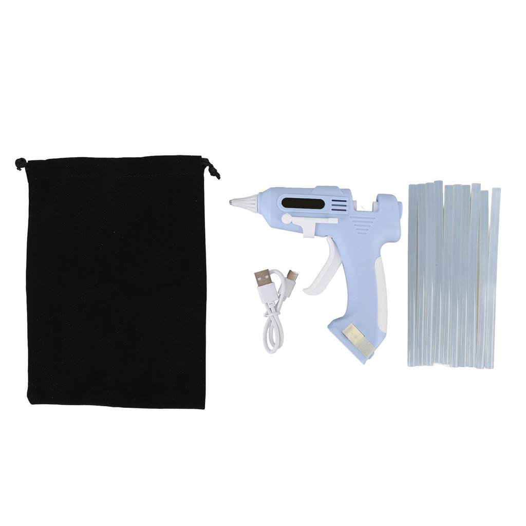Electric Hot Glue Kit With 10Pcs 7mm High Adhesion Sticks Cordless Hot Melt Glue Tool For Home And Crafting Purple