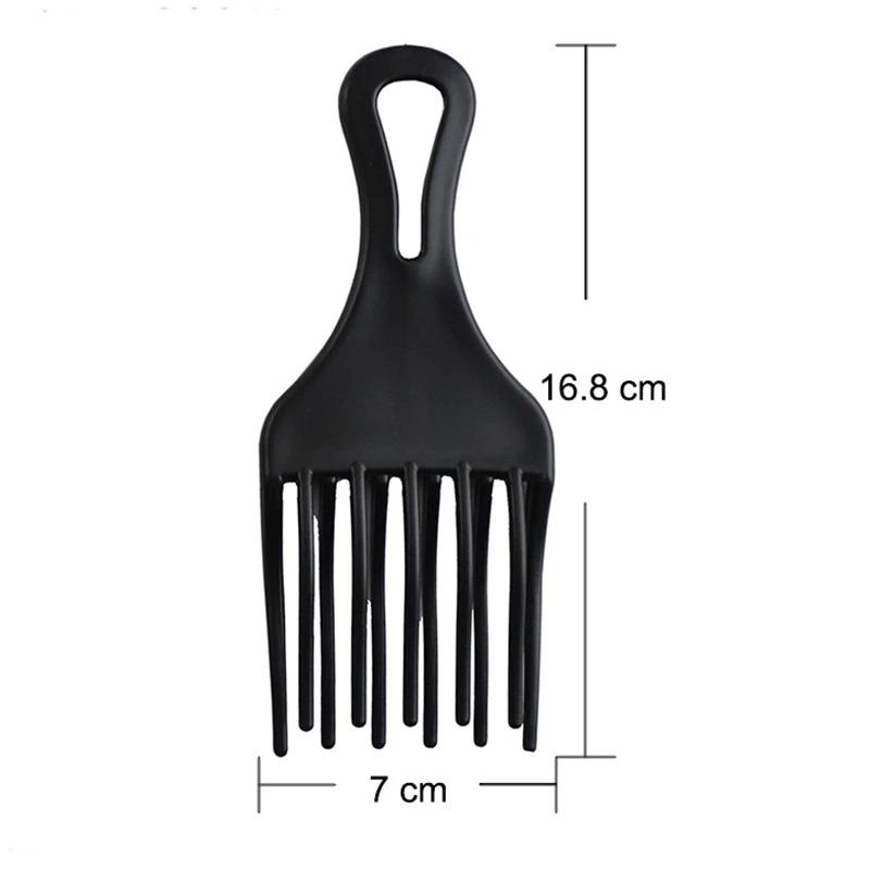 1Pc Pro High& Low Gear Comb Insert Afro Hair Pick Big Tooth Comb Hair Fork Plastic Curl Hairbrush Anti-static Hair Styling Tool