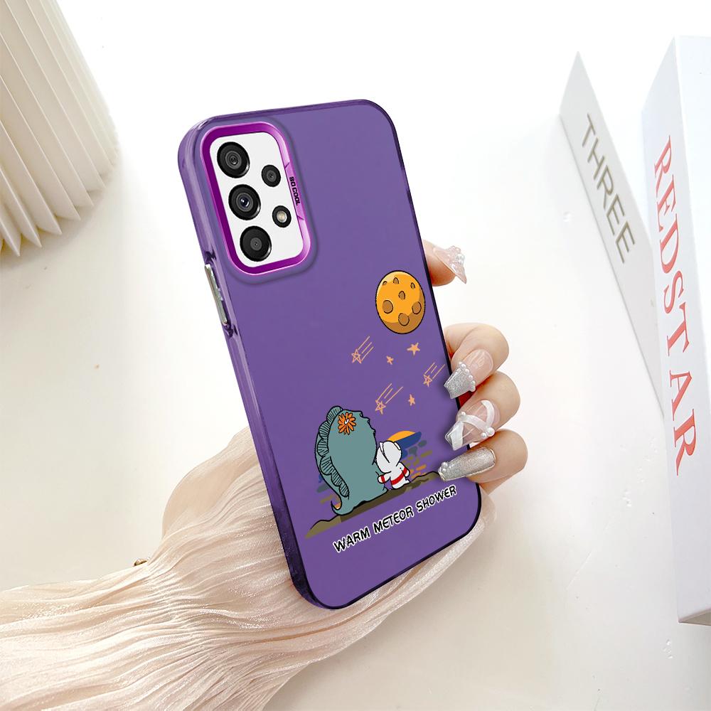 

Окрашенный узор, цветной серебристый, двухсторонний, жесткий, противоударный чехол для телефона Samsung Samsung S20 FE 5G темно-фиолетового