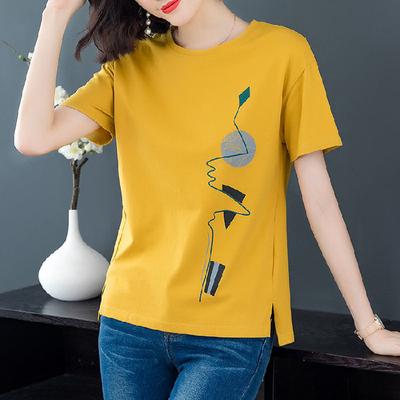 New Short-sleeved T-shirt Women's Summer Versatile Loose Large-size Top T-shirt Korean Version Printed T-shirt Loose