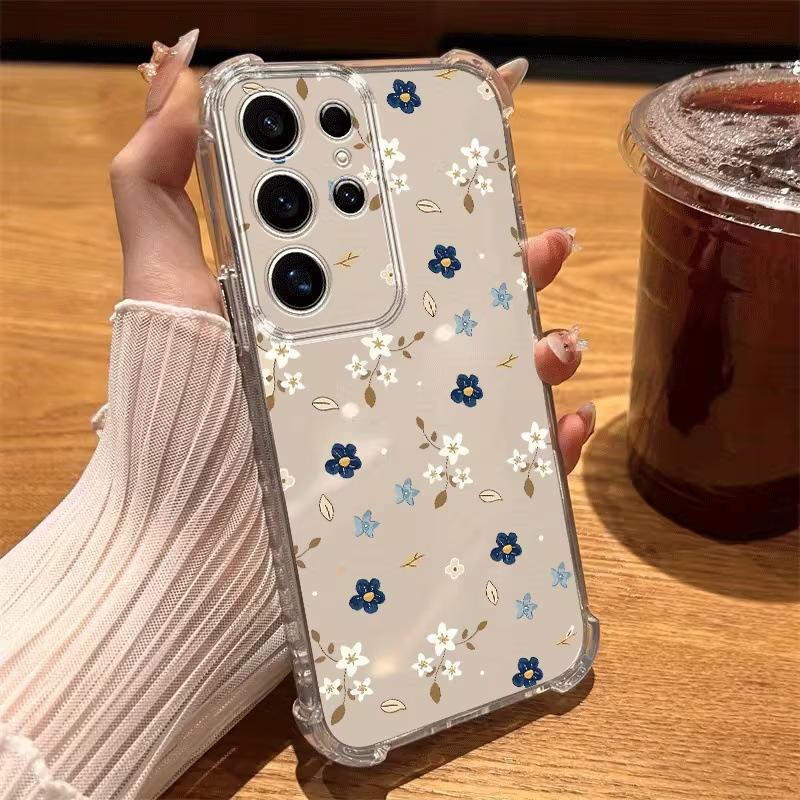 Processing gentle wind floral transparent iPhoneAIR mobile phone case Apple 15Pro soft case anti-drop protective case