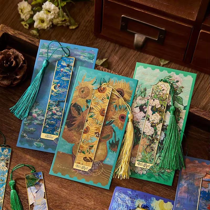 Vintage Painting Metal Bookmarks Vintage Oil Painting Metal Bookmarks Hollow Storage Case Stamping Bookmark For Office & School