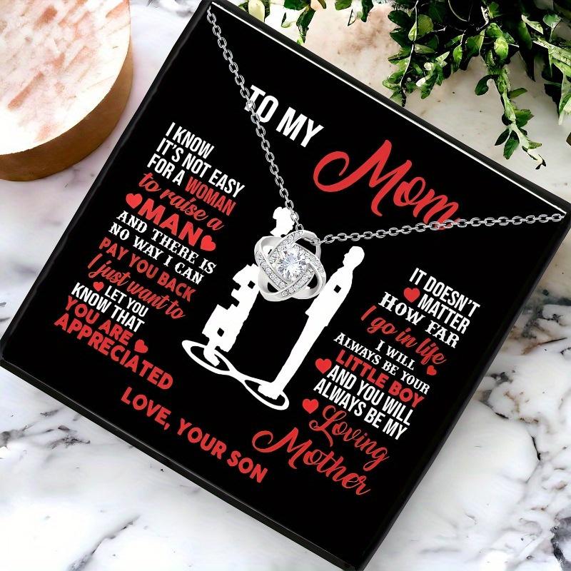 Mother's Day Gift Boxed Love Knot Necklace, Fashionable Pendant Jewelry From Son, Ideal for Mother's Day Christmas Thanksgiving