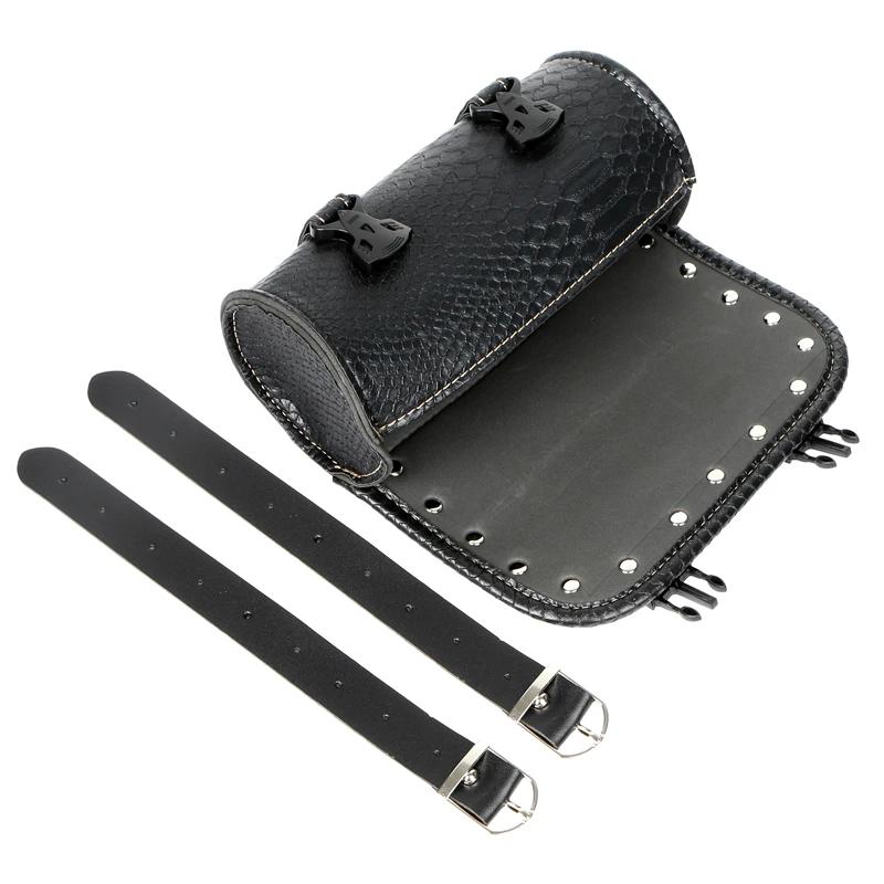 Universelle Motorrad Retro Satteltasche PU Leder Motorrad Vordere Gepäckaufbewahrungstasche für Harley BMW Chopper Bobber Cruiser