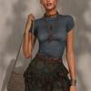 Sexy T-shirt Spliced Skirt Suit Women's Two-piece Set