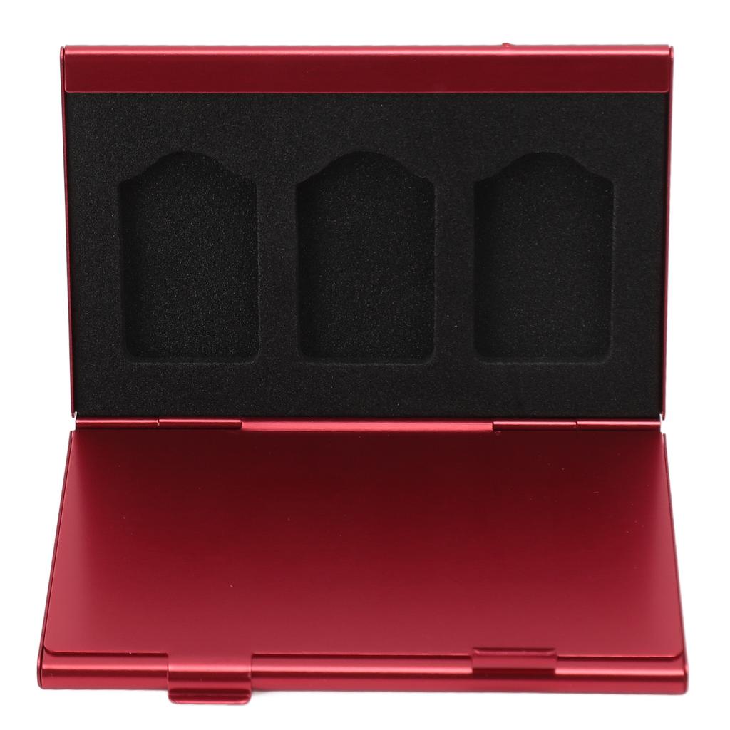 Game Card Case Aluminum Alloy 6 Slots Ultrathin Portable Game Cartridge Holder for Switch Game Cards Storage Cards Red