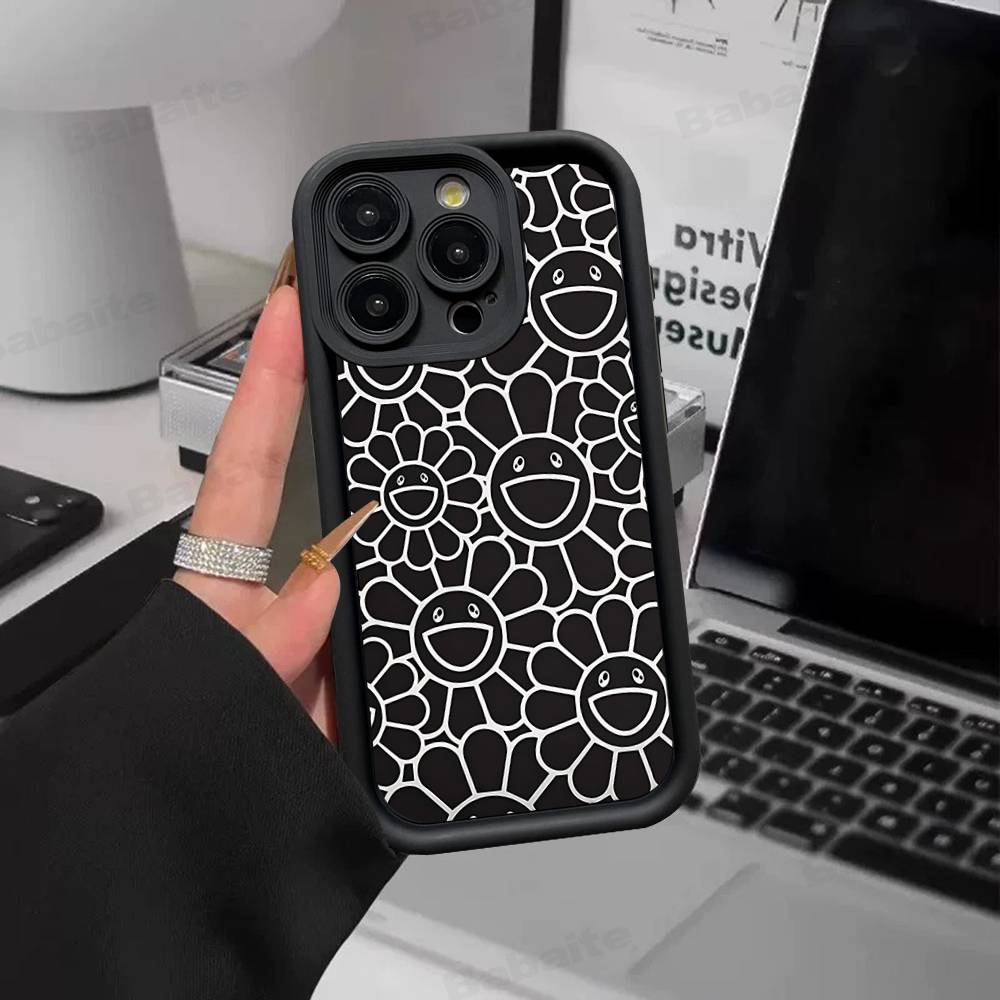 T-Takashi M-Murakami Phone Case For IPhone 17 16 15 14 13 12 11 Pro Max Anti Drop Soft Cover