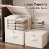 Extra Large Stackable Oxford Fabric Storage Bins with Lids, Foldable Closet Organizer Boxes for Clothes and Blankets, Space-Saving Heavy Duty Wardrobe