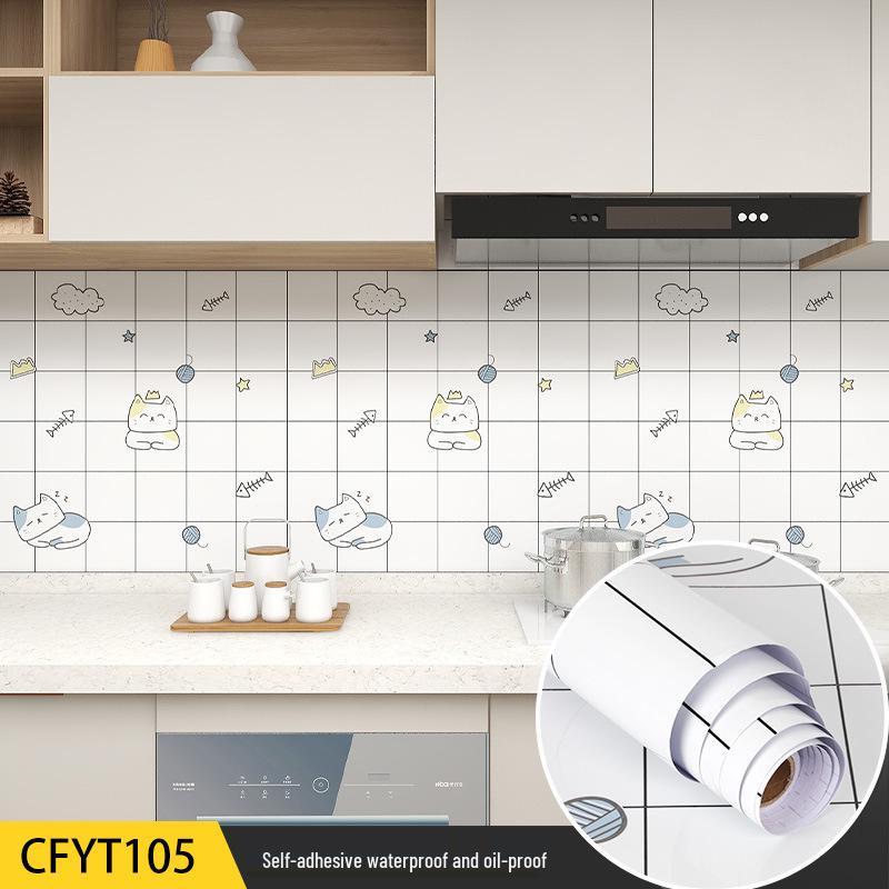Autocollants muraux de cuisine résistants à l'huile et à l'eau: Papier peint pour cuisinière anti-moisissure, résistant aux hautes températures pour carrelage