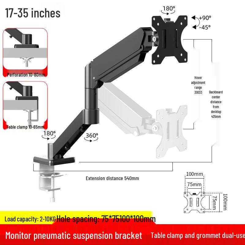 Gas Spring Swivel Monitor Stand for 24/27/32 Inch Screens - Compatible with ZOWIE & AOC.