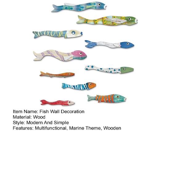 10 Stück Küsten-Holzfisch-Wanddekoration Handgefertigte Nautische Kunst für Strand-Seehaus Rustikale Ausschnitte für Innen-Außen-Ausstellung Meeres-Partydekorationen