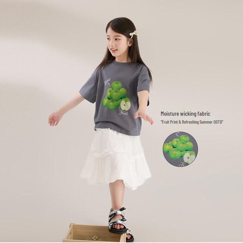 LUSON Girls  Summer Fruit Short Sleeve T-Shirt 120