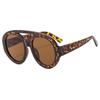 Retro Double Beam Large Frame Toad Mirror Fashion Women's Summer Sun Shading Eyeglasses UV400 Gafas De Sol