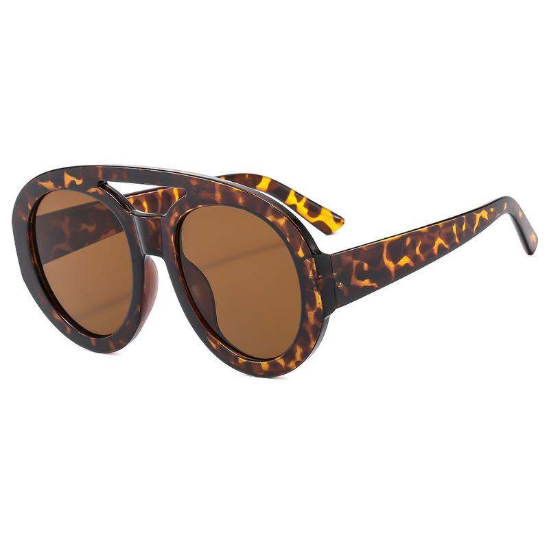Retro Double Beam Large Frame Toad Mirror Fashion Women's Summer Sun Shading Eyeglasses UV400 Gafas De Sol