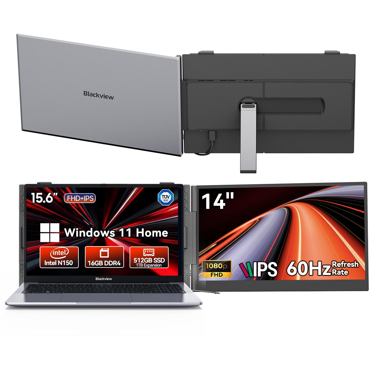 Hunidun Hibook 6 Laptop 15.6 inch 16GB+256/512GB Intel TwinLake N150 4 cores4 threads Windows11 Home Notebook 16+512 With 1*SCM6 grijs
