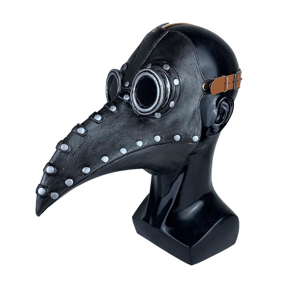 Halloween Plague Doctor Steampunk Mask - Gothic Black Death Costume Accessory