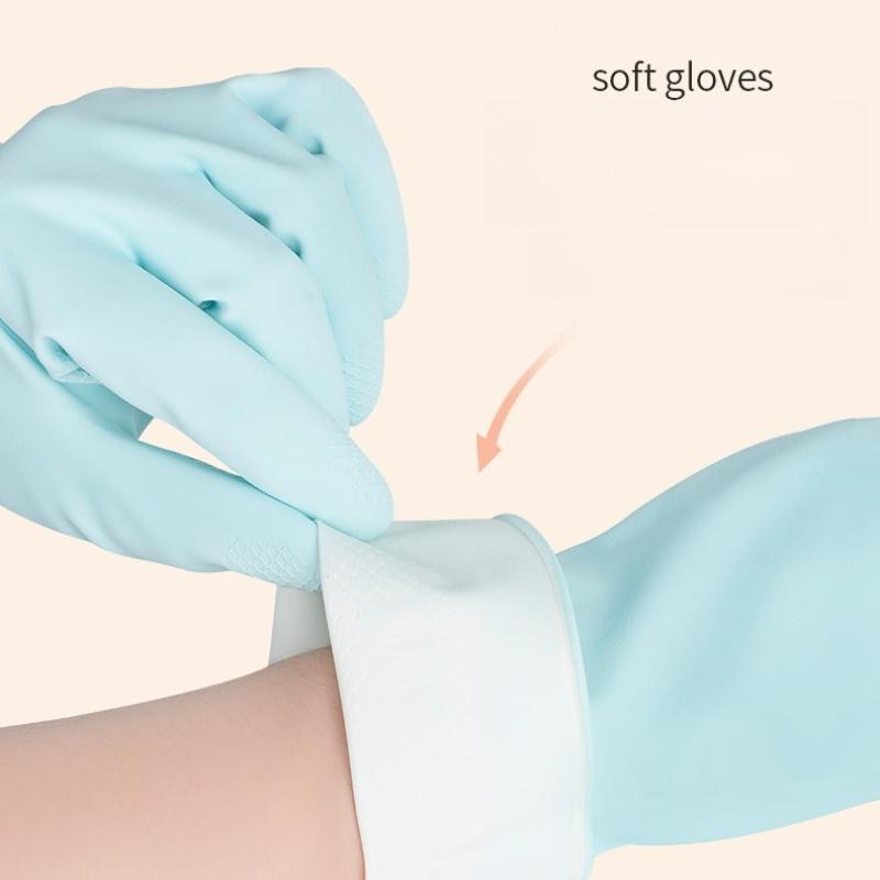 Kitchen Cleaning Gloves For Women Household Durable Rubber Waterproof Non Slip Gloves For Washing Dishes Clothes Cooking