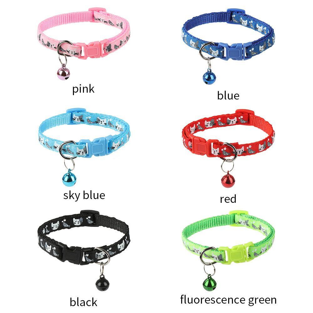 Cartoon Cat Collar Quick Release Kitten Safety Breakaway Adjustable with Bell Pet Supplies