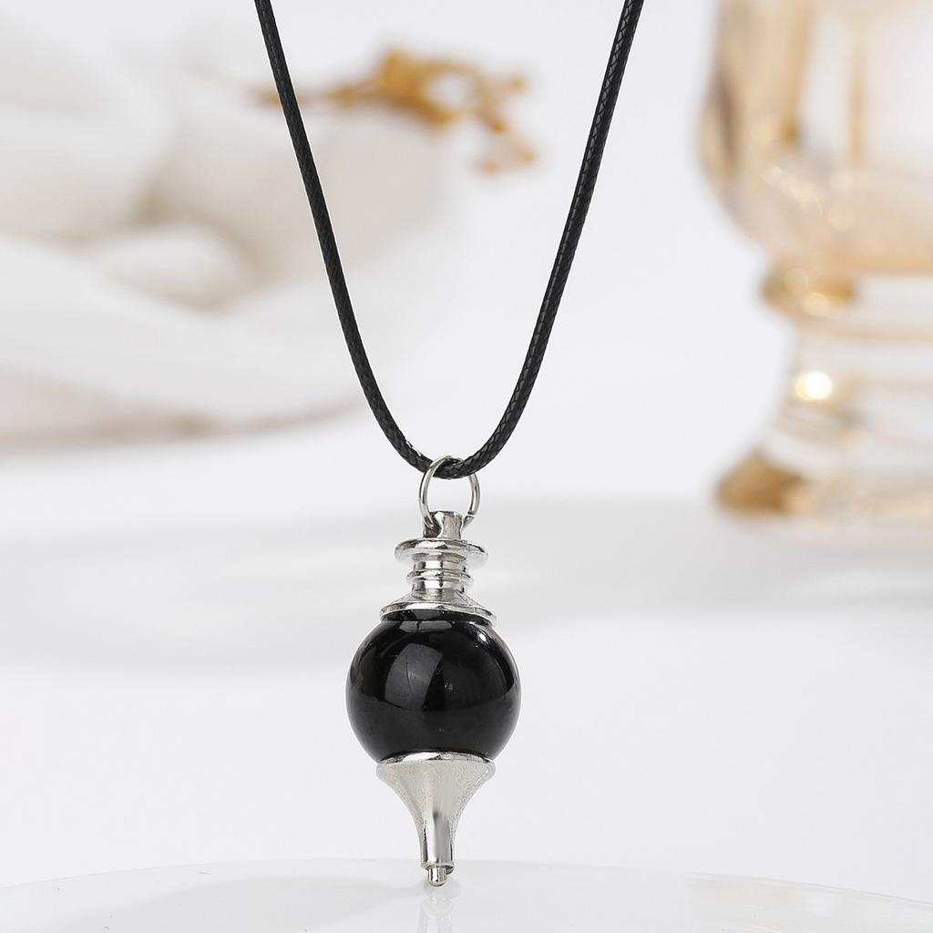 Natural crystal pendant, amethyst, spherical spirit pendant, Bohemian necklace, jewelry