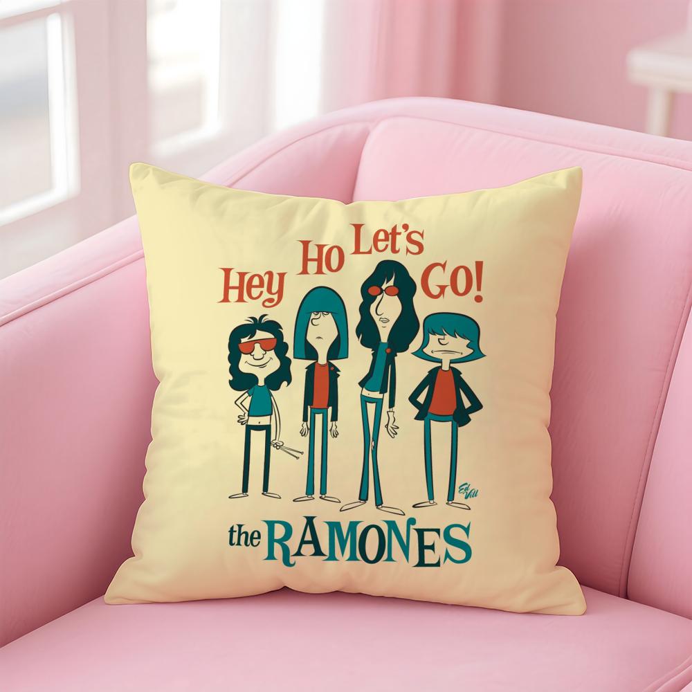 

Punk Classic American Band RRamones Cushion Cover Pillow Case Soft Skin Friendly Fabric Concealed Zipper 30X30cm
