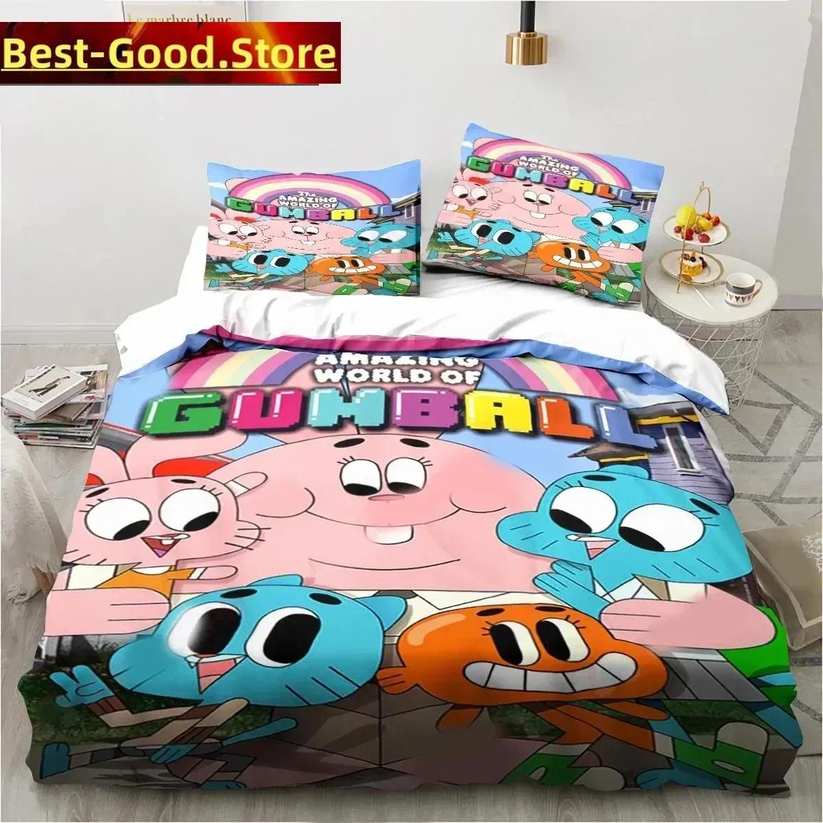 

Cartoon The Amazing World Bedding Set Gumball Boys Girls Twin Queen King Size Duvet Cover Pillowcase Bed Boys Adult AU Double 180x210cm