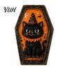 Boerderij Seizoensdecor Vintage Halloween Houten Tafeldecoratie, Rustiek Zwarte Kat Geest Skelet Pompoen Huisaccenten Bureau Blokbord voor Gelaagde