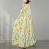 DIMANAF New 2026 Plus Size Spring Long Dress Women Summer Beach Loose Oversize Maxi Floral Print Vintage