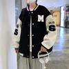 American Letter Print Baseball Jacket Men's Spring and Autumn Loose Ruffian Handsome High Street Casual Stand-up Collar Warm Harbor Style Clip