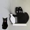 Black Cat Pushing Cat Hair Collector Creative Fridge Magnet Vase Decor  Fur Collector
