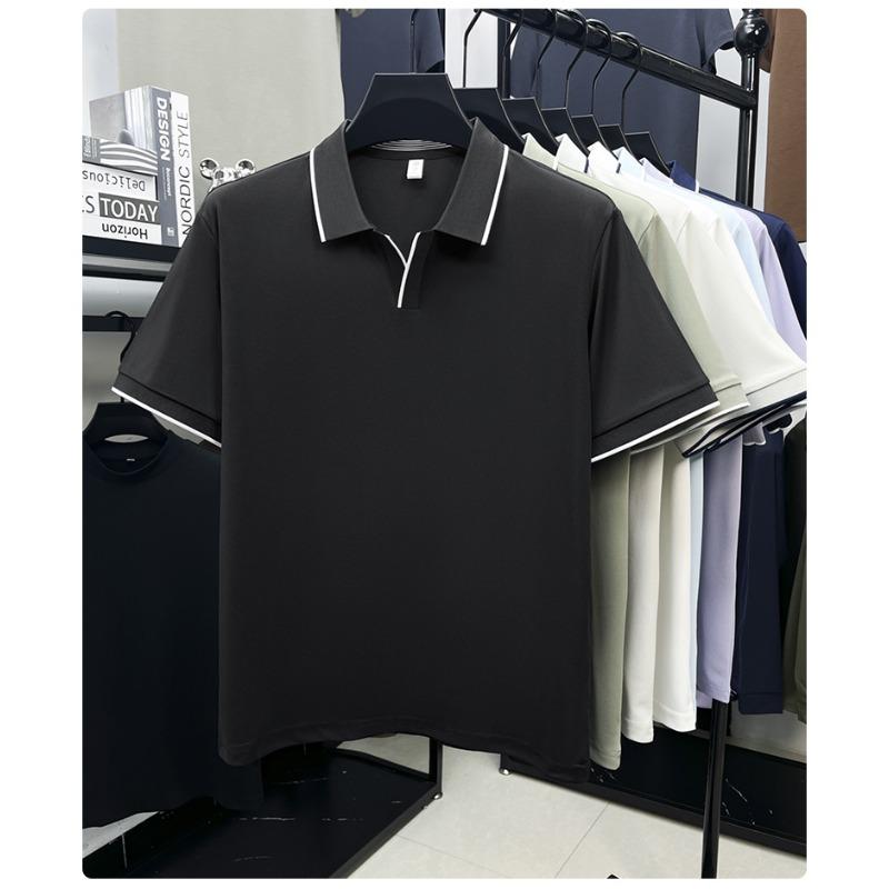 Nouveau polo d'été pour homme à manches courtes, couleur unie, respirant, T-shirt décontracté