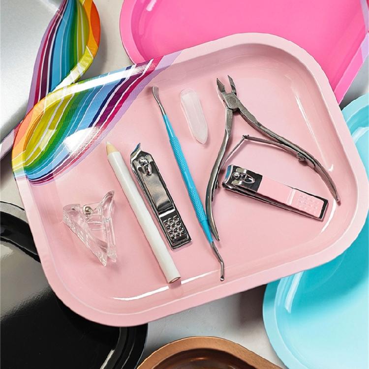 Rectangle Shaped Nail Art Mixing Palette Stainless Steel Display Plate Nail Art Palette for Professional Manicure