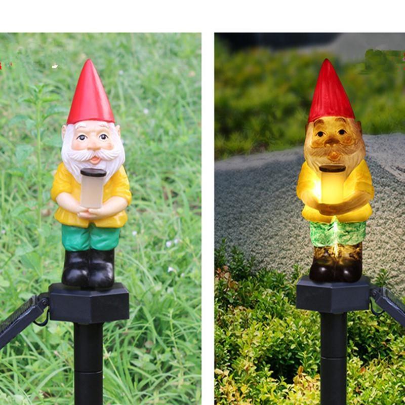Waterproof Christmas Solar Powered Santa Claus Light Christmas Lawn Decoration Landscape Solar Plug