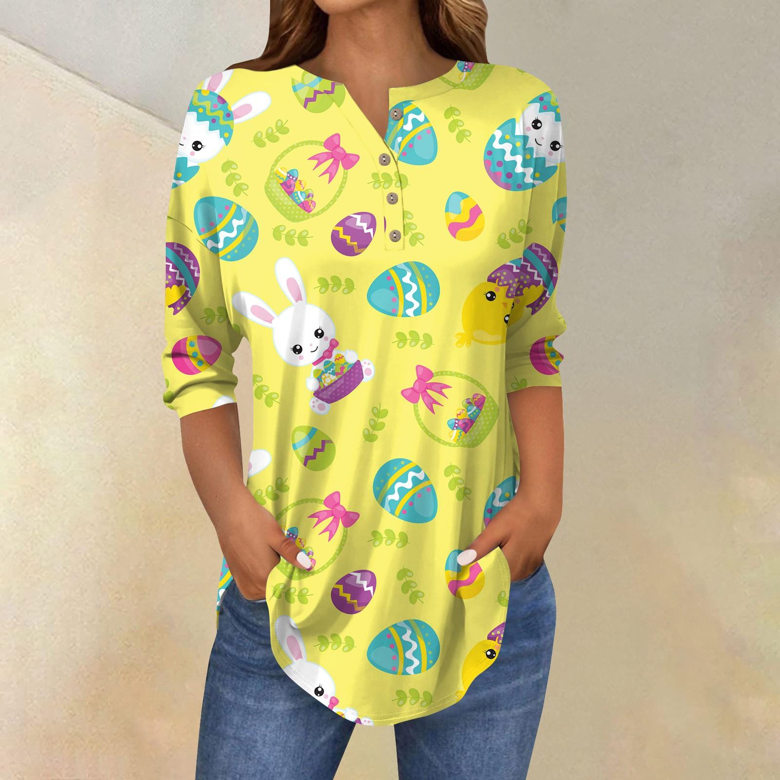 

Женская свободная футболка с воротником на пуговицах и винтажным цветочным принтом, рукав три четверти XXXL