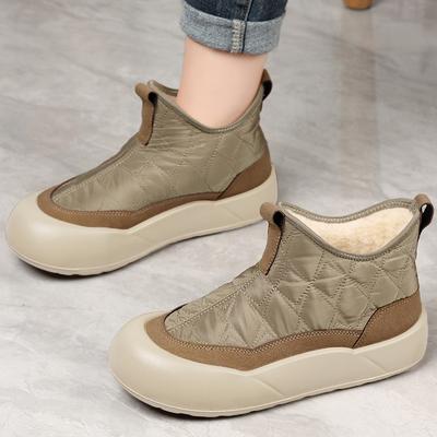 Down Cloth Non-slip Thick Bottom Snow Boots Women's Winter Fleece-lined Casual Soft Bottom Comfortable Cotton Shoes