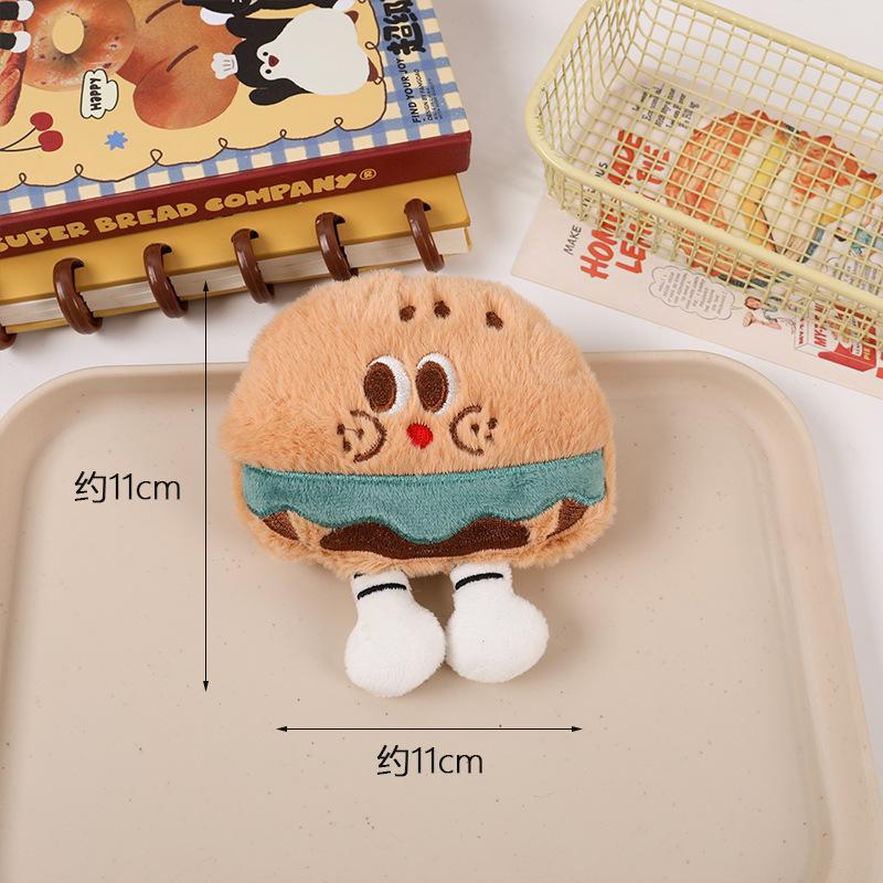 

Cartoon Cute Burger Plush Pendant Creative Kawaii Squeak Doll Keychain Student Backpack Decoration Accessories Gifts