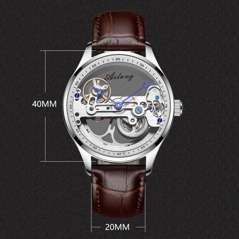 AILANG New Automatic Skeleton Mechanical Watch Men Korean Fashion Waterproof Men's Mechanical Watch