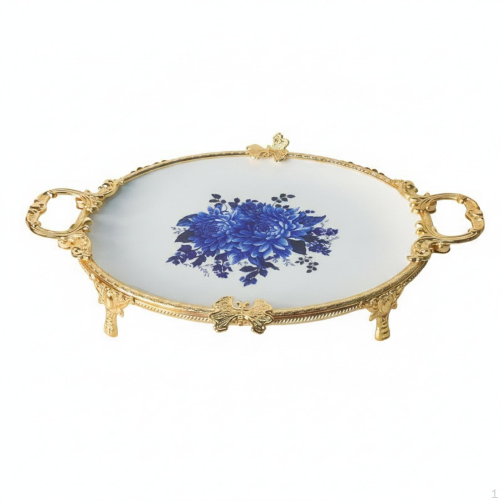 Ceramic Platter with Metal Frame Oval